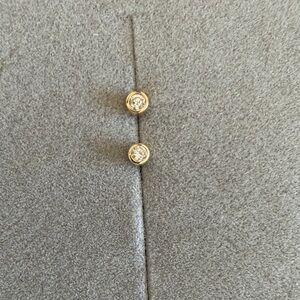 Gold and Lab Diamond Stud Earrings